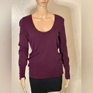 LOFT Women's Plum Scoop Neck Sweater